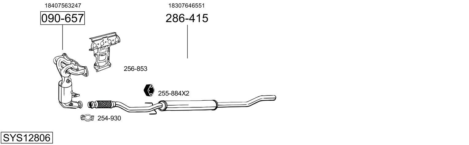 Išmetimo sistema BOSAL SYS12806