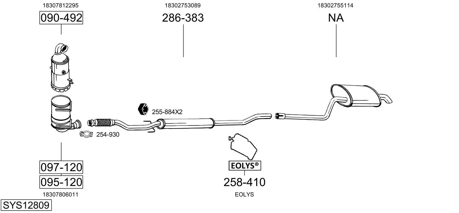 Išmetimo sistema BOSAL SYS12809