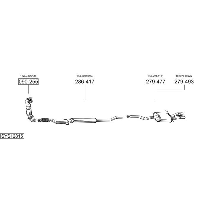 Išmetimo sistema BOSAL SYS12815