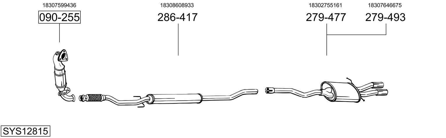 Išmetimo sistema BOSAL SYS12815