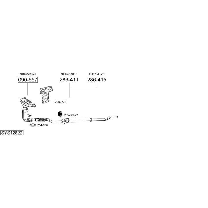 Išmetimo sistema BOSAL SYS12822