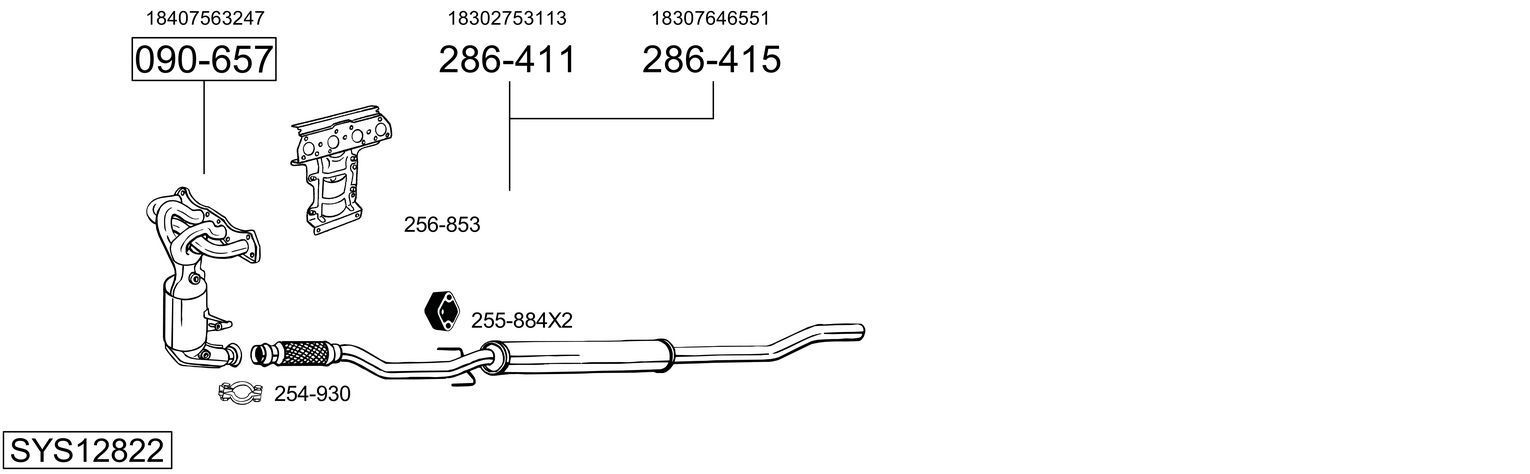 Išmetimo sistema BOSAL SYS12822