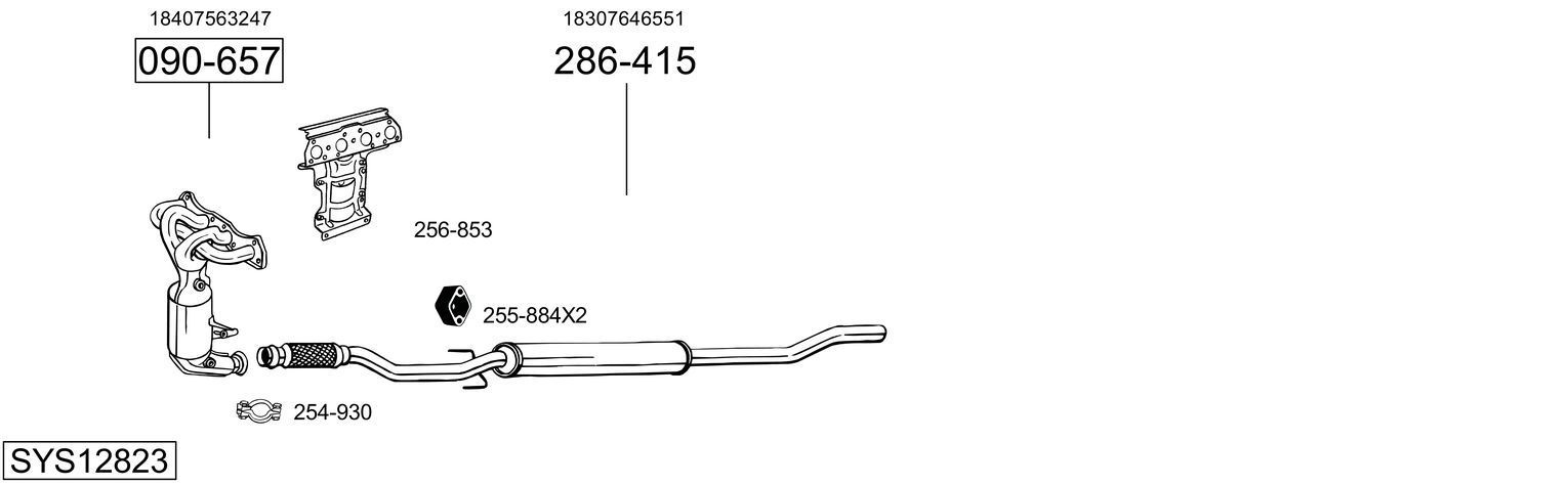 Išmetimo sistema BOSAL SYS12823