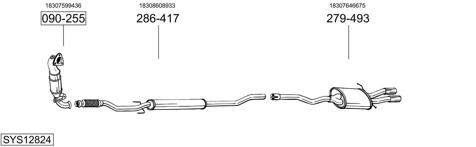 Išmetimo sistema BOSAL SYS12824