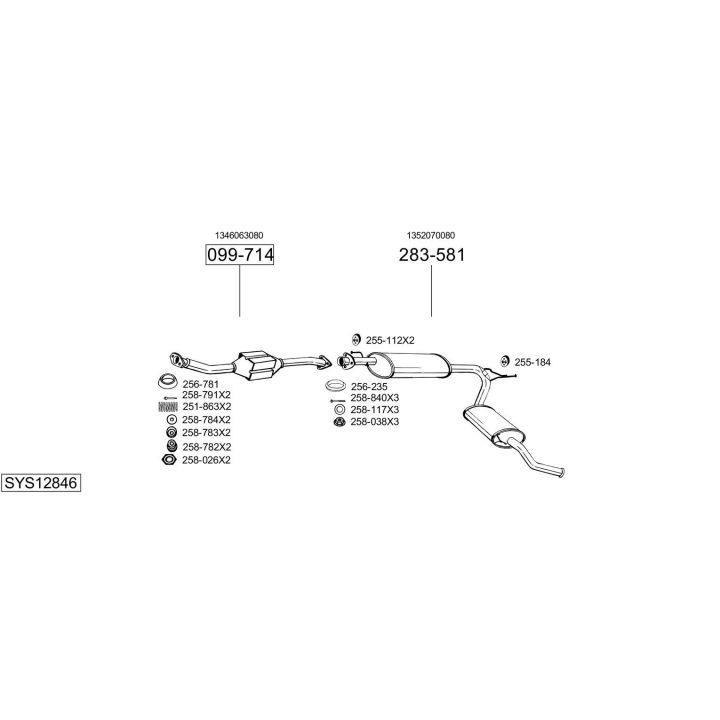 Išmetimo sistema BOSAL SYS12846
