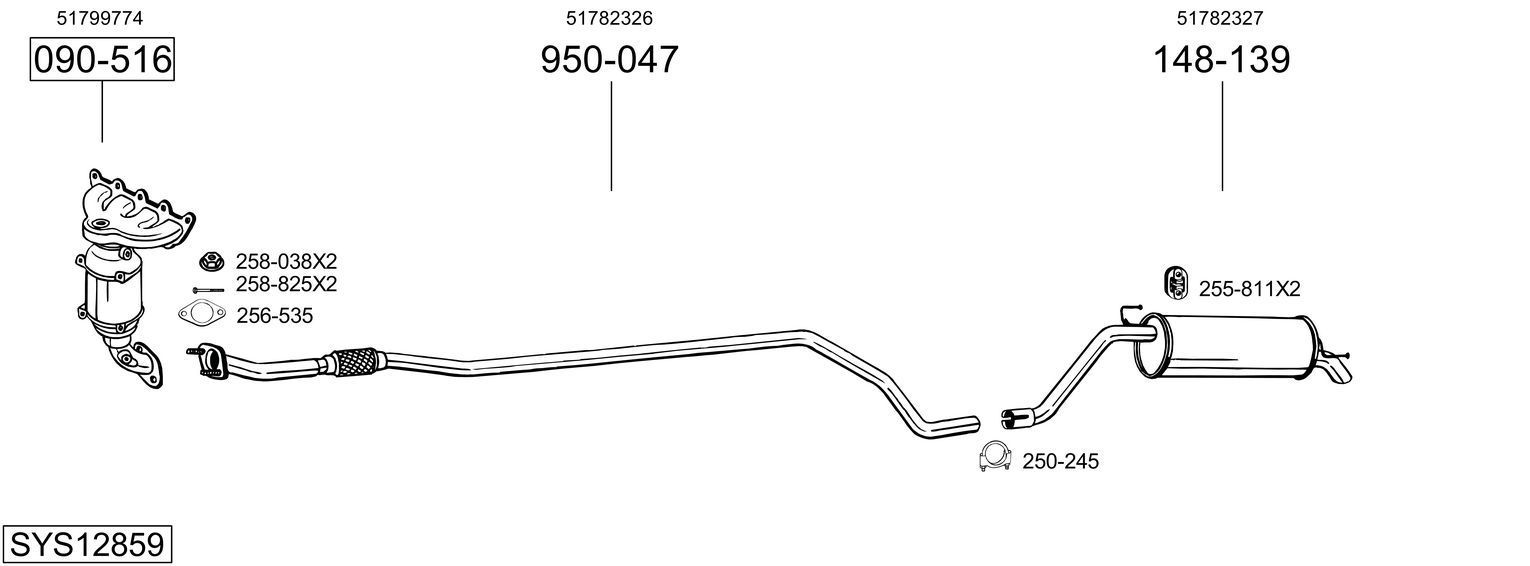 Išmetimo sistema BOSAL SYS12859