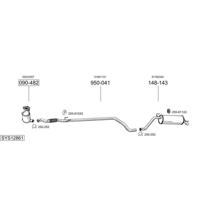 Išmetimo sistema BOSAL SYS12861