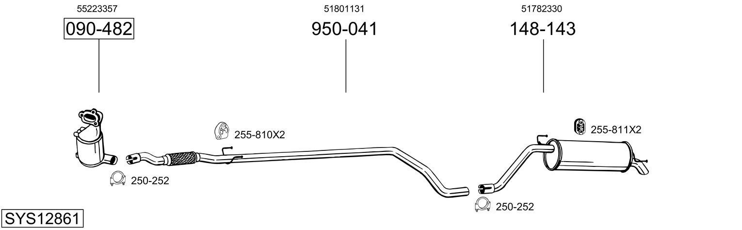 Išmetimo sistema BOSAL SYS12861