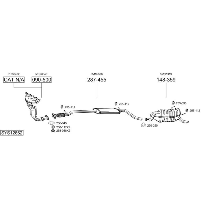 Išmetimo sistema BOSAL SYS12862