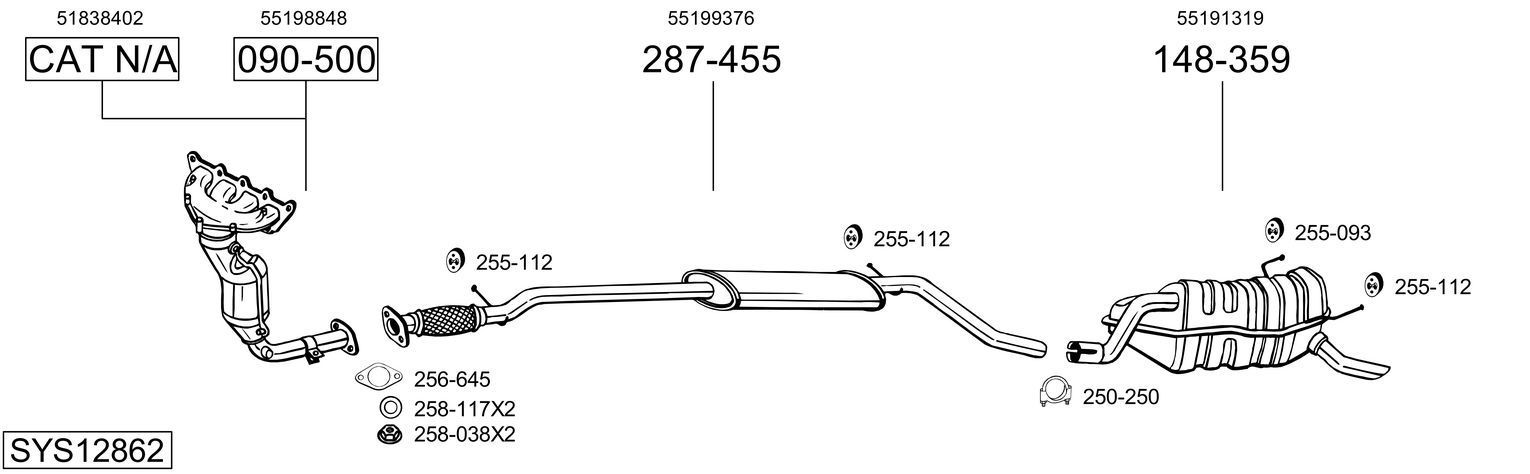 Išmetimo sistema BOSAL SYS12862