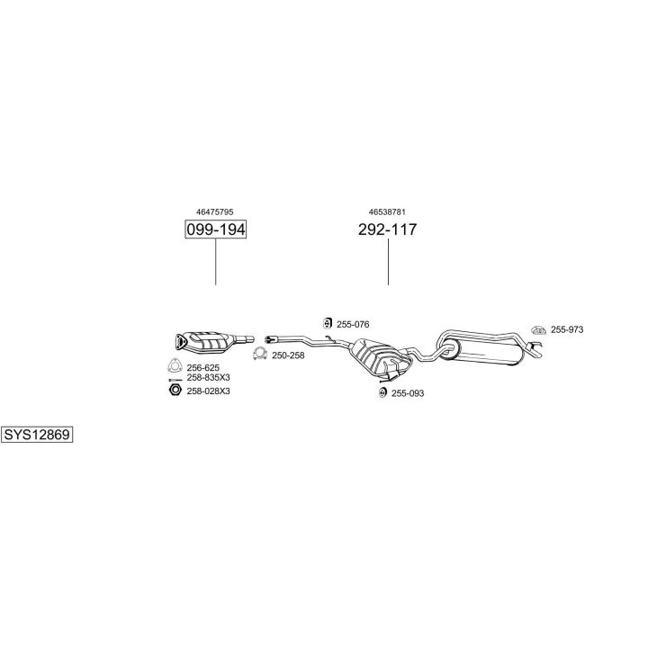 Išmetimo sistema BOSAL SYS12869