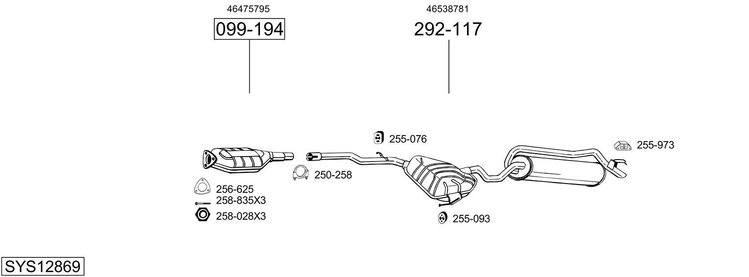 Išmetimo sistema BOSAL SYS12869