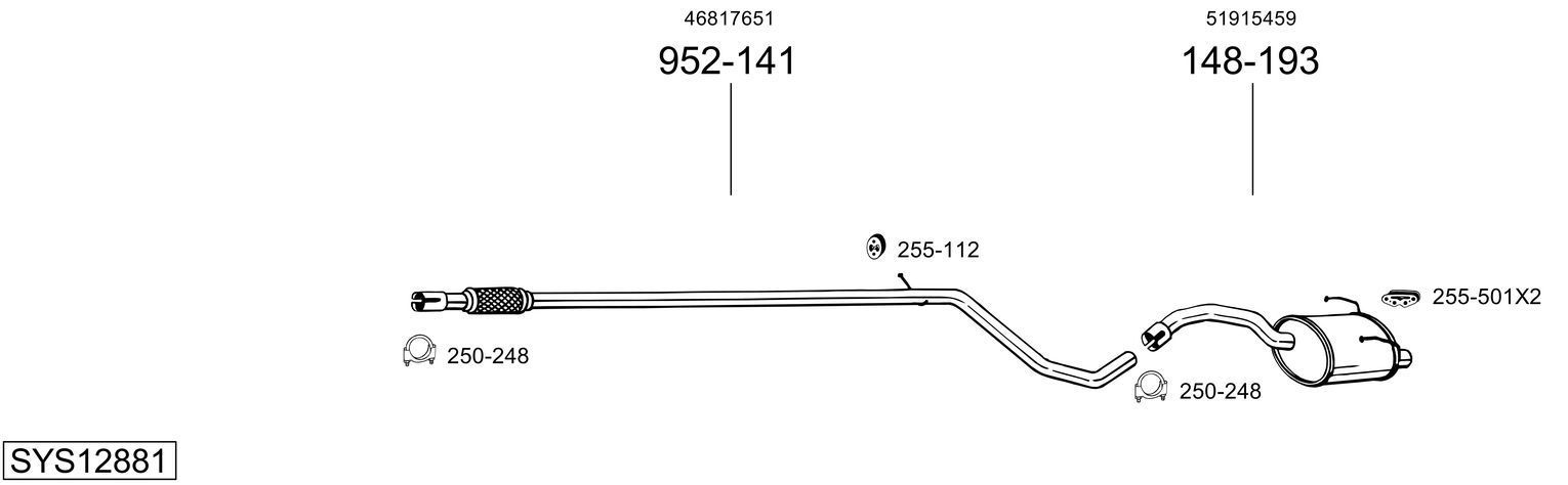 Išmetimo sistema BOSAL SYS12881