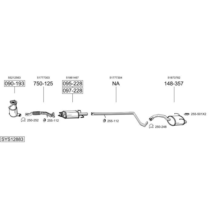 Išmetimo sistema BOSAL SYS12883