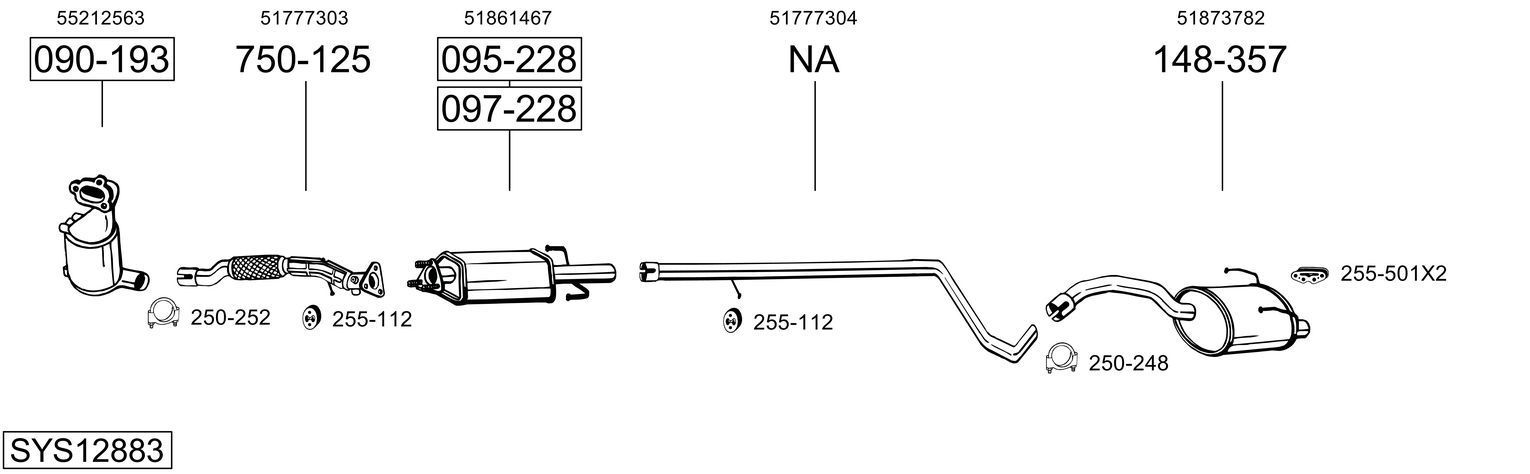 Išmetimo sistema BOSAL SYS12883