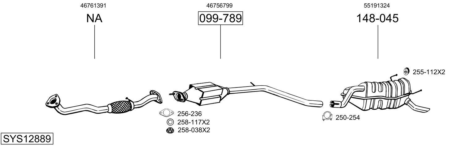Išmetimo sistema BOSAL SYS12889