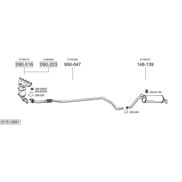 Išmetimo sistema BOSAL SYS12891