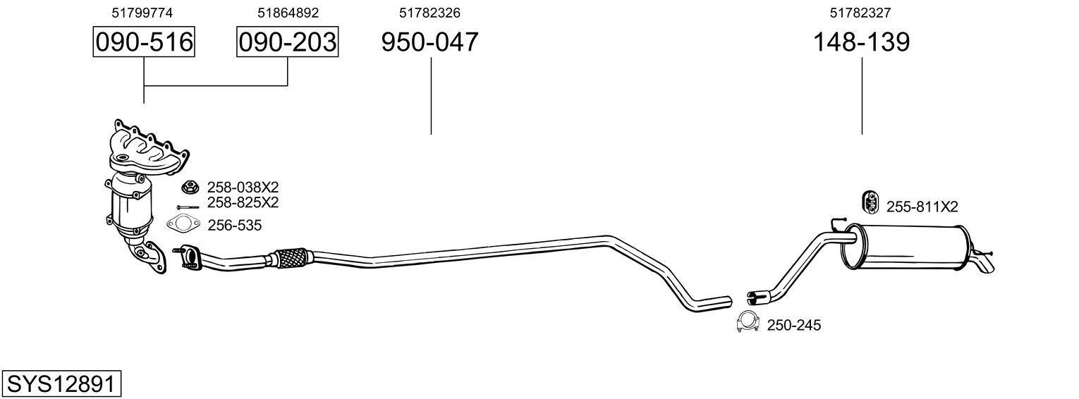 Išmetimo sistema BOSAL SYS12891