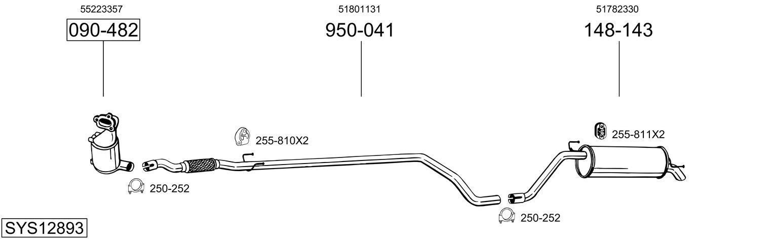 Išmetimo sistema BOSAL SYS12893
