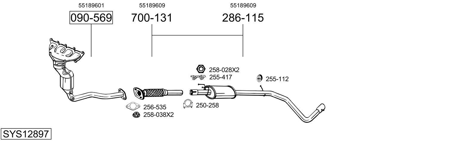 Išmetimo sistema BOSAL SYS12897