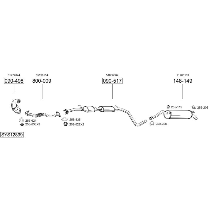Išmetimo sistema BOSAL SYS12899