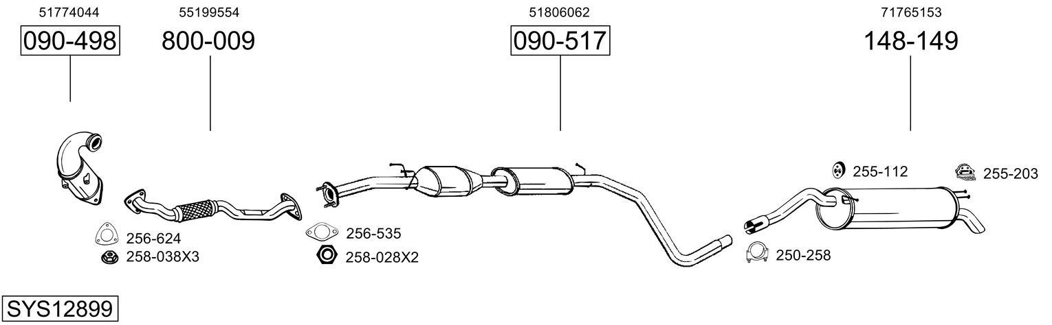 Išmetimo sistema BOSAL SYS12899
