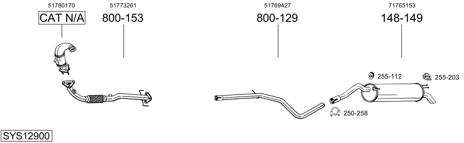 Išmetimo sistema BOSAL SYS12900