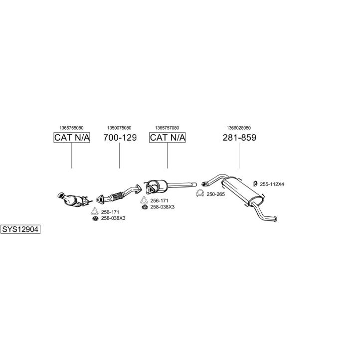 Išmetimo sistema BOSAL SYS12904