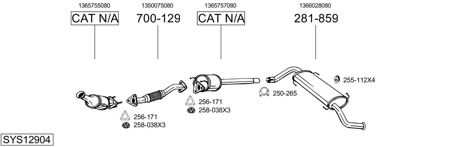 Išmetimo sistema BOSAL SYS12904