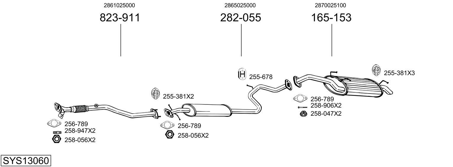 Išmetimo sistema BOSAL SYS13060