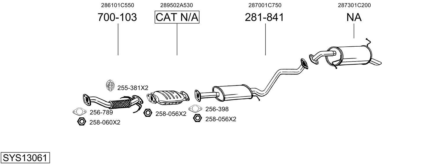 Išmetimo sistema BOSAL SYS13061