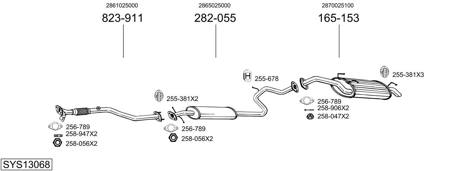 Išmetimo sistema BOSAL SYS13068
