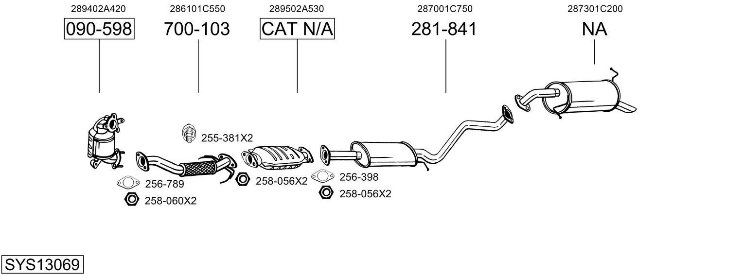 Išmetimo sistema BOSAL SYS13069