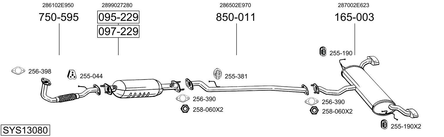 Išmetimo sistema BOSAL SYS13080