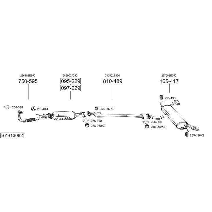 Išmetimo sistema BOSAL SYS13082