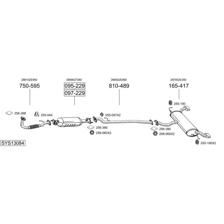 Išmetimo sistema BOSAL SYS13084