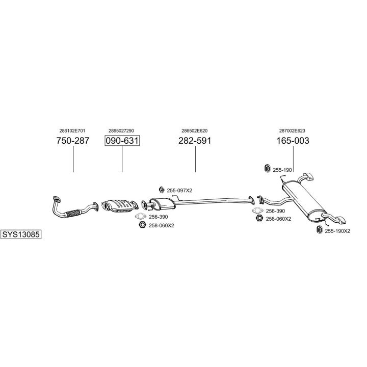 Išmetimo sistema BOSAL SYS13085