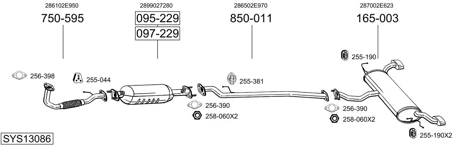 Išmetimo sistema BOSAL SYS13086