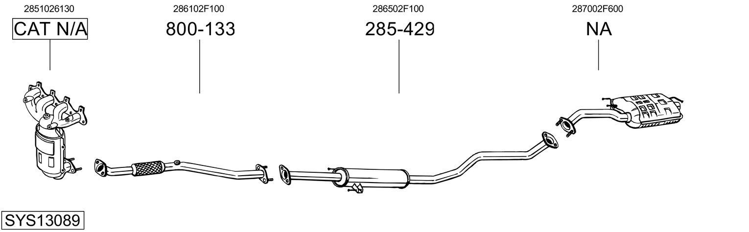 Išmetimo sistema BOSAL SYS13089