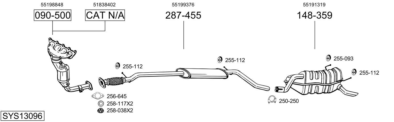 Išmetimo sistema BOSAL SYS13096
