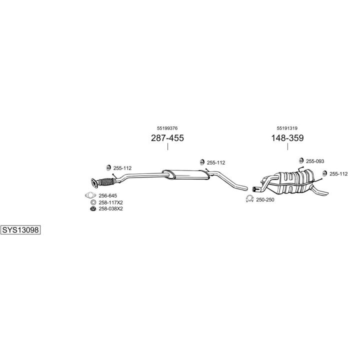 Išmetimo sistema BOSAL SYS13098