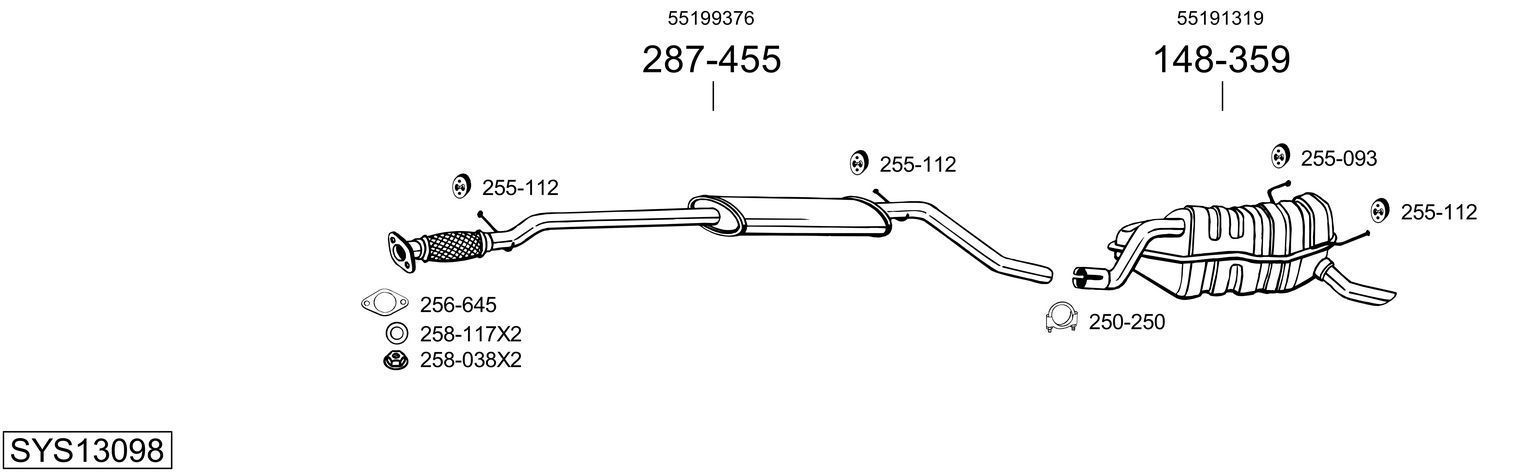 Išmetimo sistema BOSAL SYS13098