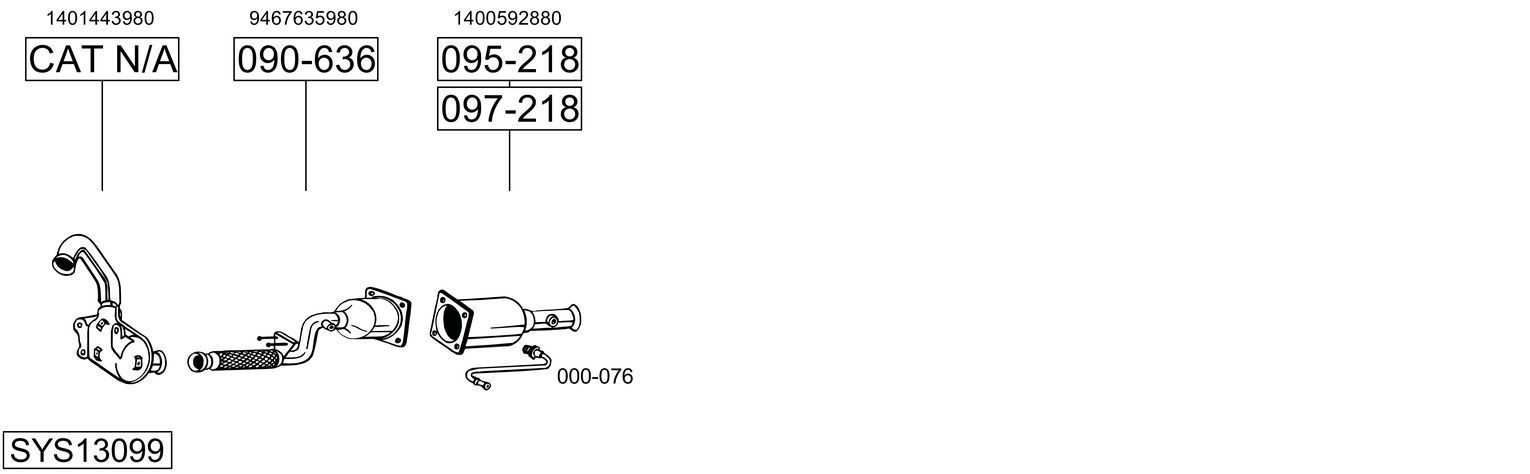 Išmetimo sistema BOSAL SYS13099