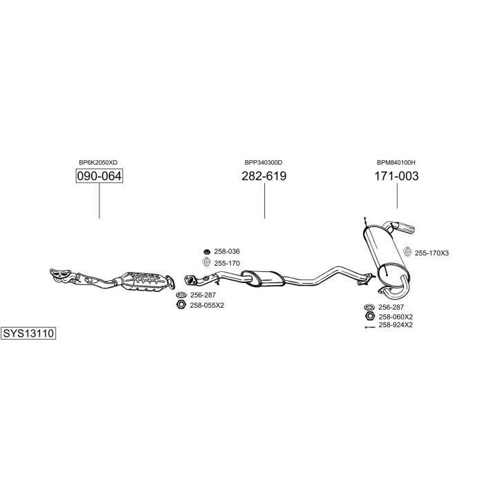 Išmetimo sistema BOSAL SYS13110
