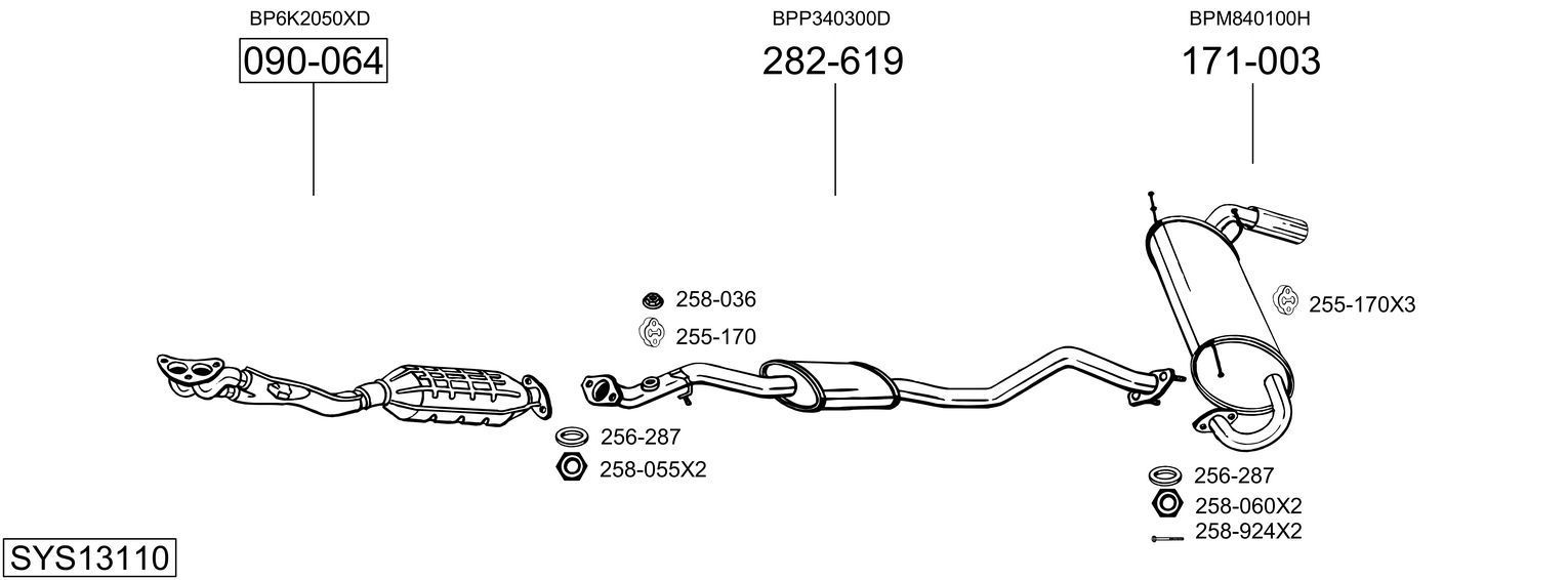 Išmetimo sistema BOSAL SYS13110