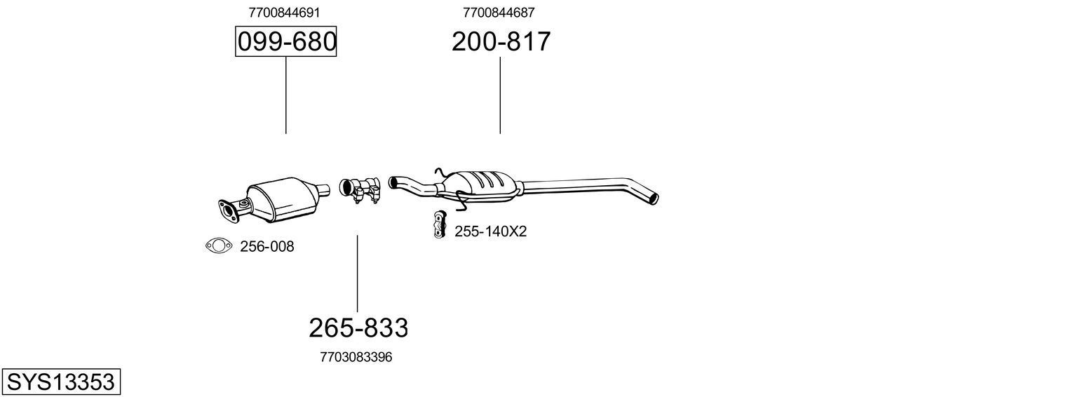 Išmetimo sistema BOSAL SYS13353
