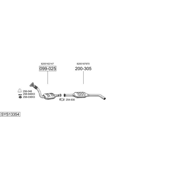 Išmetimo sistema BOSAL SYS13354