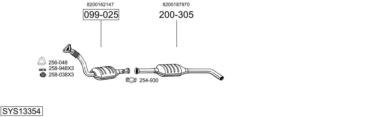 Išmetimo sistema BOSAL SYS13354
