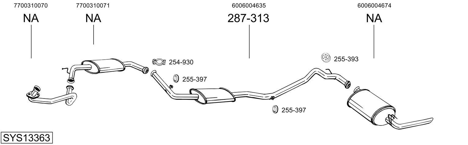 Išmetimo sistema BOSAL SYS13363