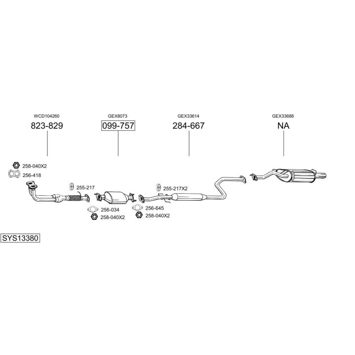 Išmetimo sistema BOSAL SYS13380